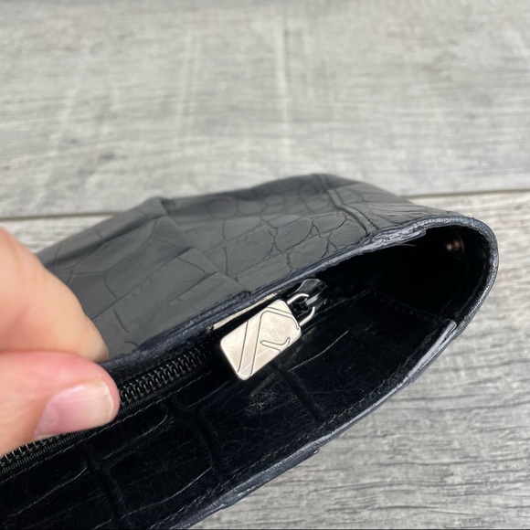 Furla Croc Embossed Black Clutch Bag - Picture 9 of 13